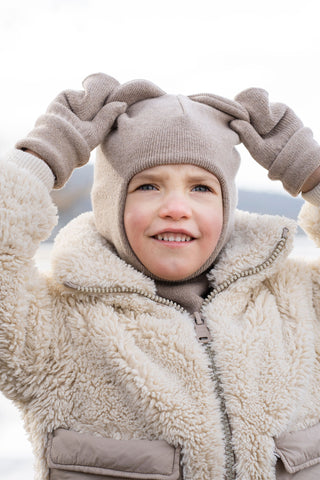 Kids' Knit Balaclava Cashmere Blend - 0-18M / Creamy Beige