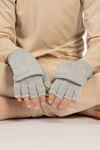 Kids' Knit Merino Convertible Mittens - 1-3Y / Light Gray