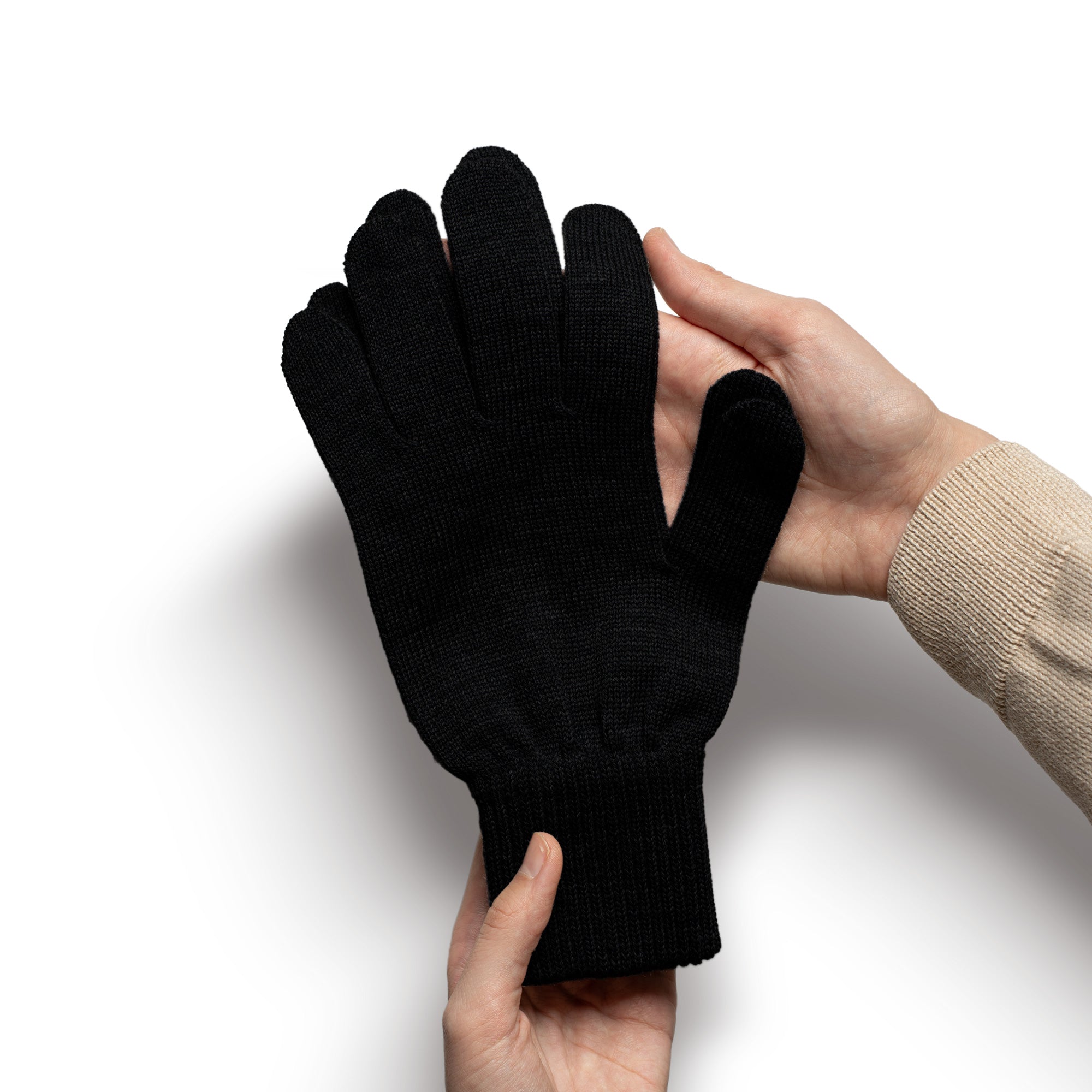 小物 Etavirp Merino Wool Gloves BLACK Merino Wool Knit Gloves for Women ❤️ menique