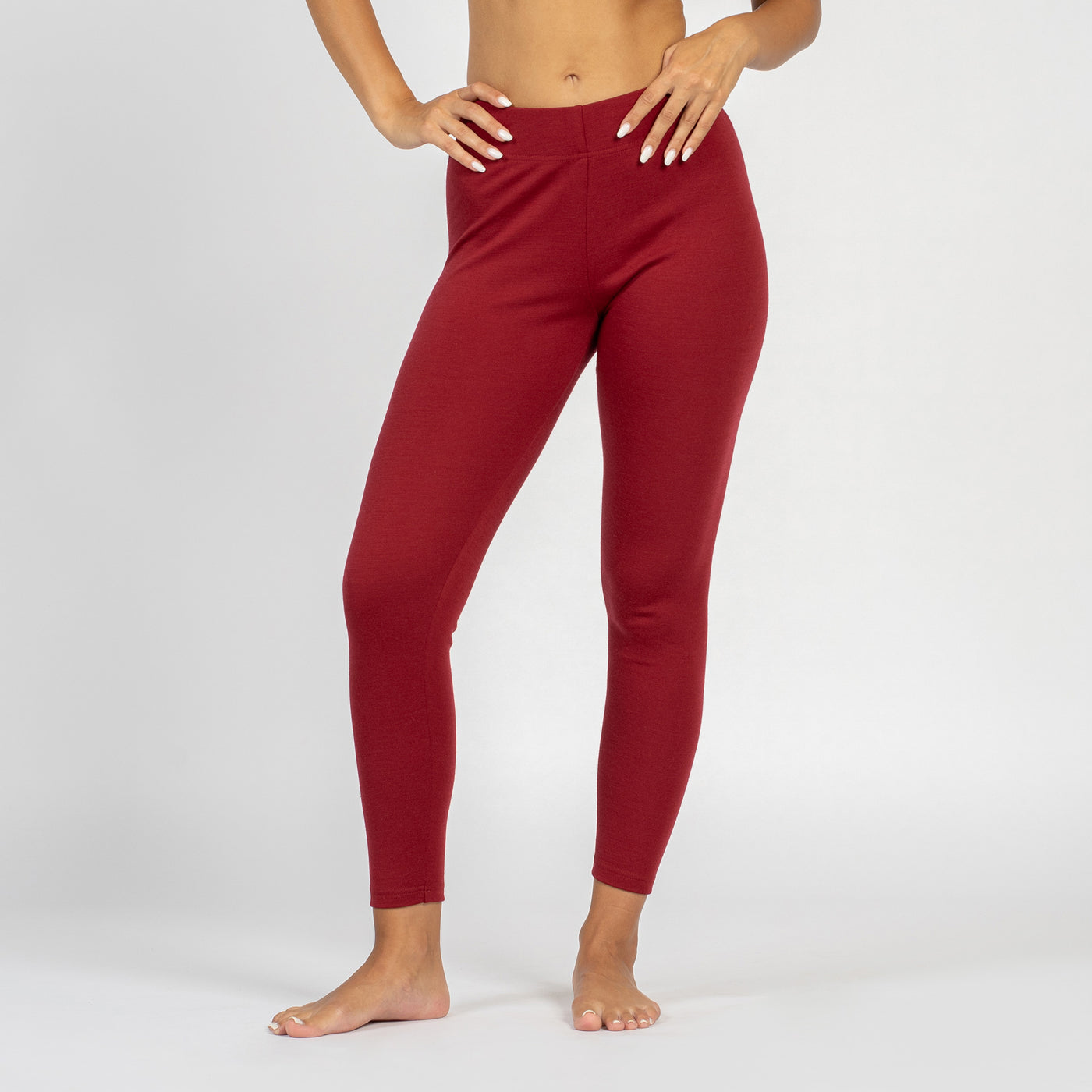 Organic Merino Women's Leggings 250gsm Cherry Red ❤️ menique