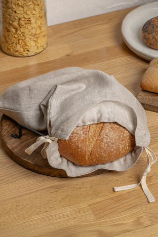 Sustainable Linen Bread Bag - Medium Bread / Natural