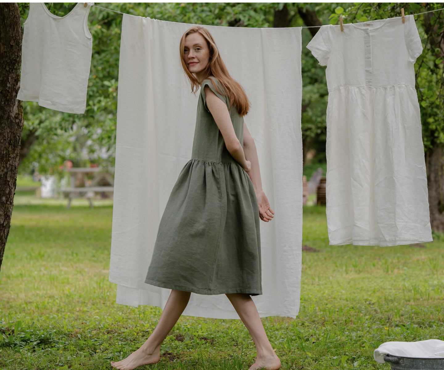 Natural Linen Dresses: Smock, Midi & Wrap Styles | MENIQUE Natural Linen Dresses: Smock, Midi & Wrap Styles | MENIQUE