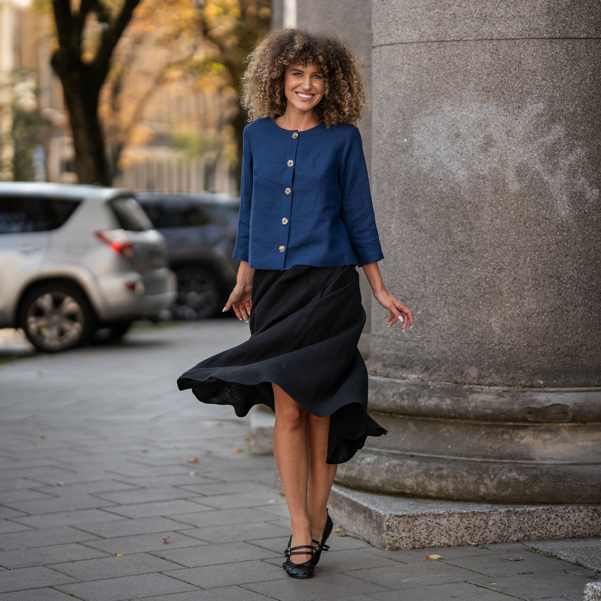 Buttoned Linen Jacket Alice Semi-Formal Wear ❤️ menique - MENIQUE
