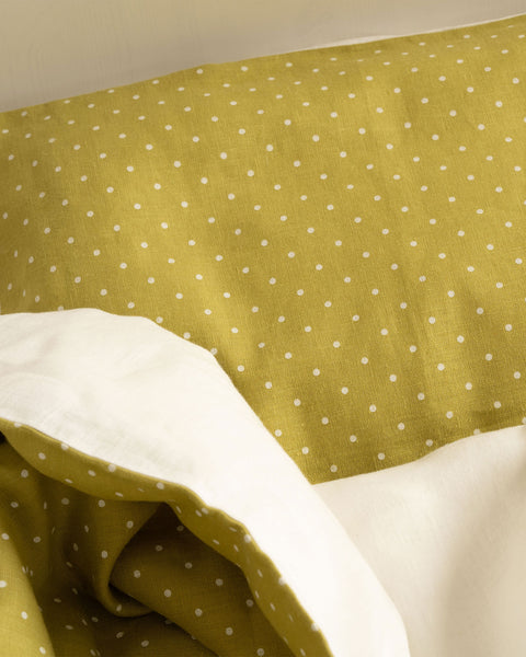 Linen Kids&#39; Pillowcase Leaf Dots