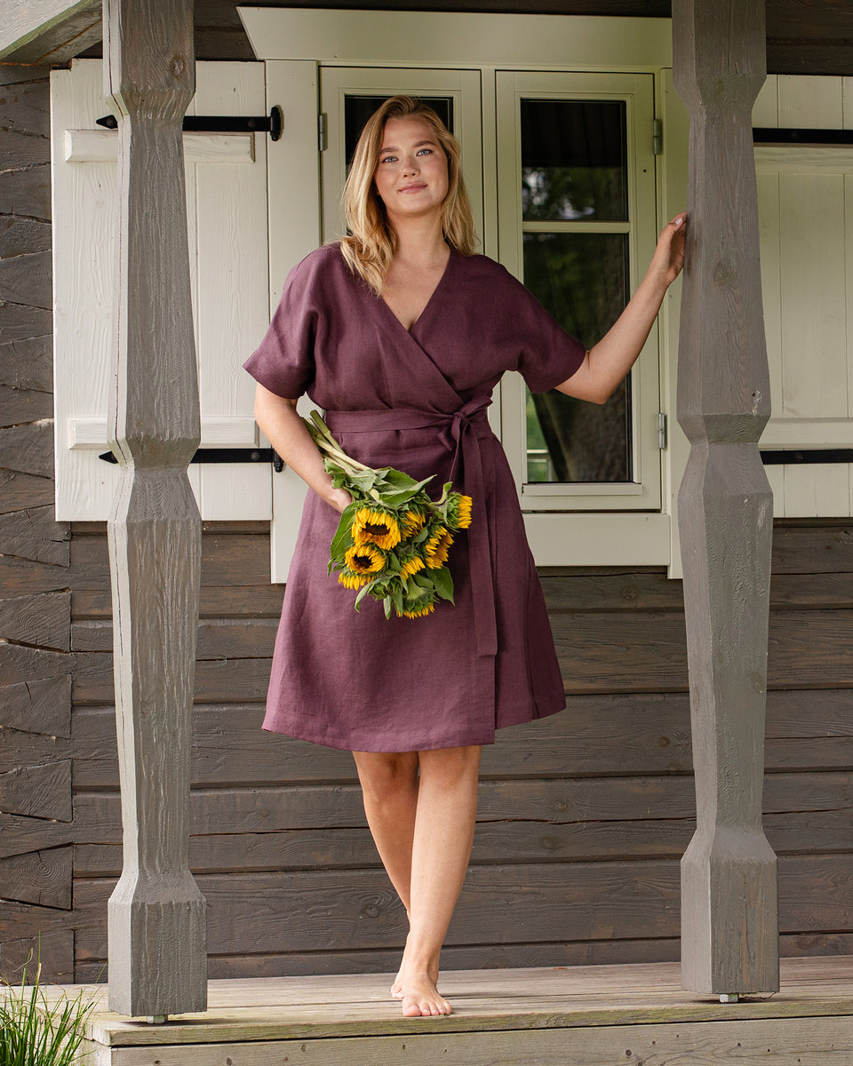 knee length wrap around dress Wrap Knee-Length Sweater Dress