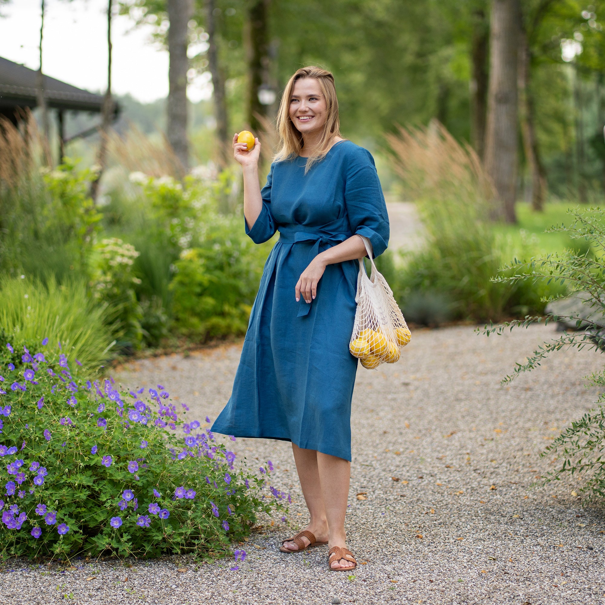 100% Obi Belt Wrap Linen Dress Miley ❤️ menique - MENIQUE