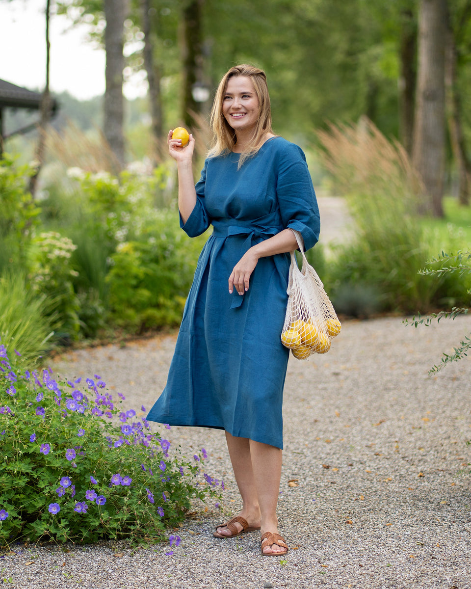 light weight linen dress Final Sale Plus Size Self Tie Strap Light Weight Linen Blend Dress in Off White