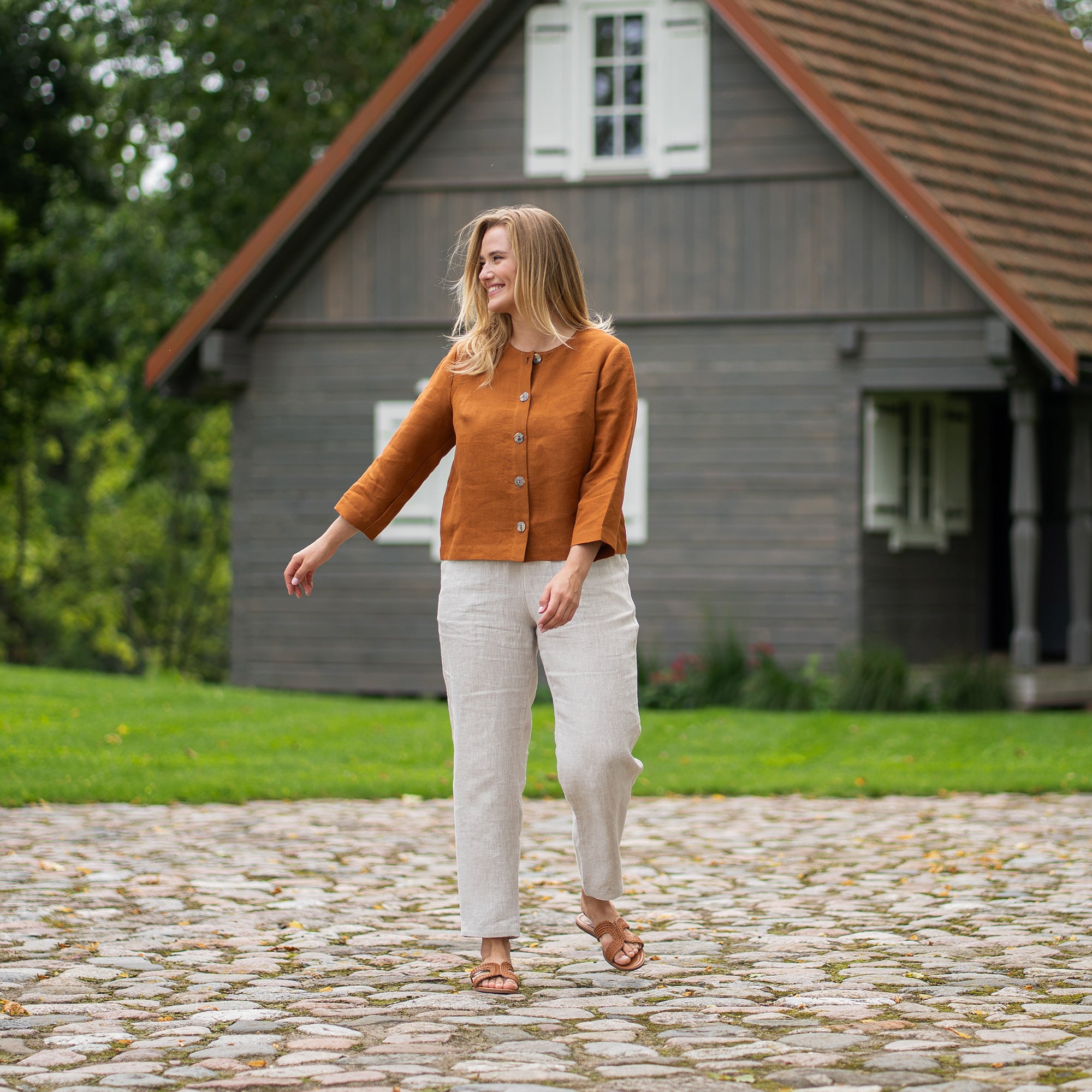 European 100% Linen Jacket Alice❤️ menique - MENIQUE