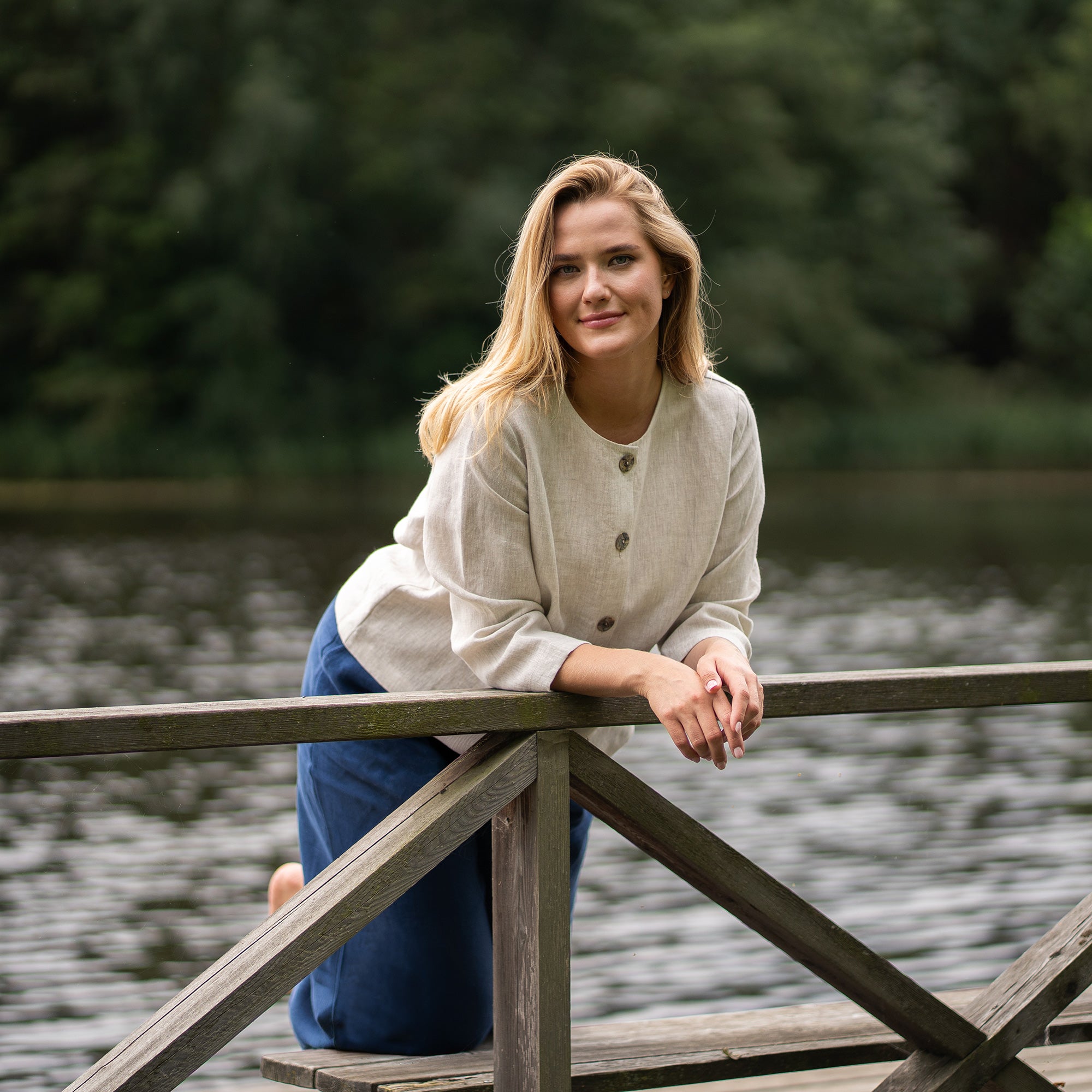 European 100% Linen Jacket Alice❤️ menique - MENIQUE