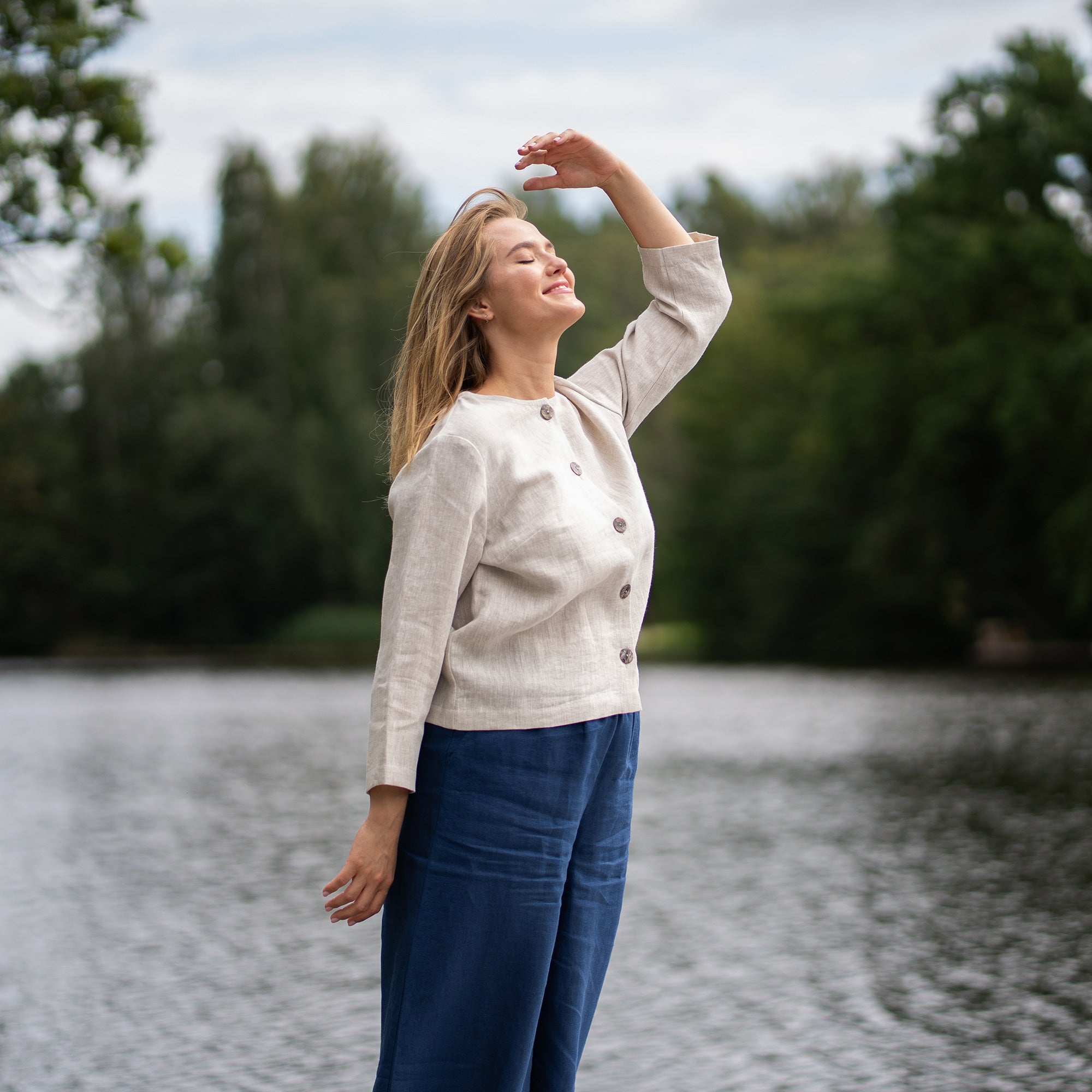European 100% Linen Jacket Alice❤️ menique - MENIQUE