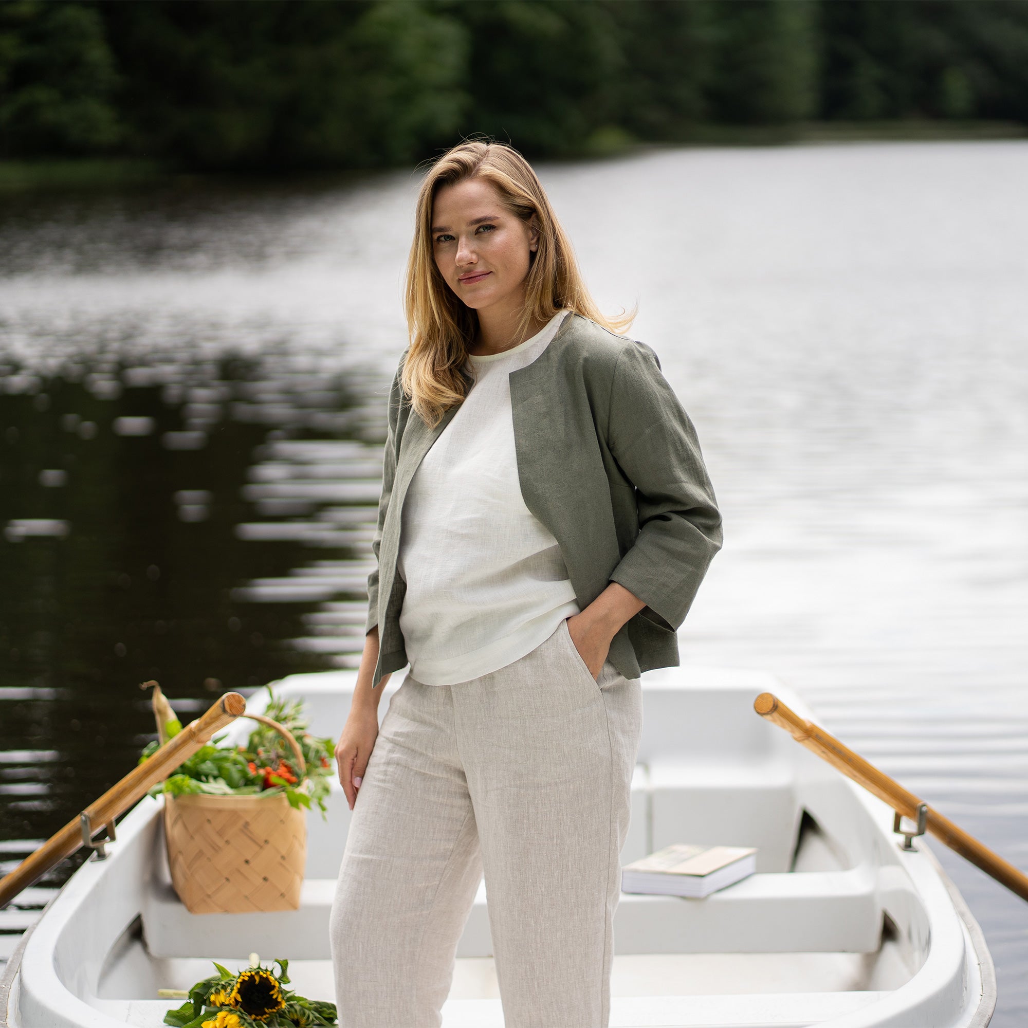Stylish Casual Linen Jacket to Wear Over Dress ❤️ menique - MENIQUE