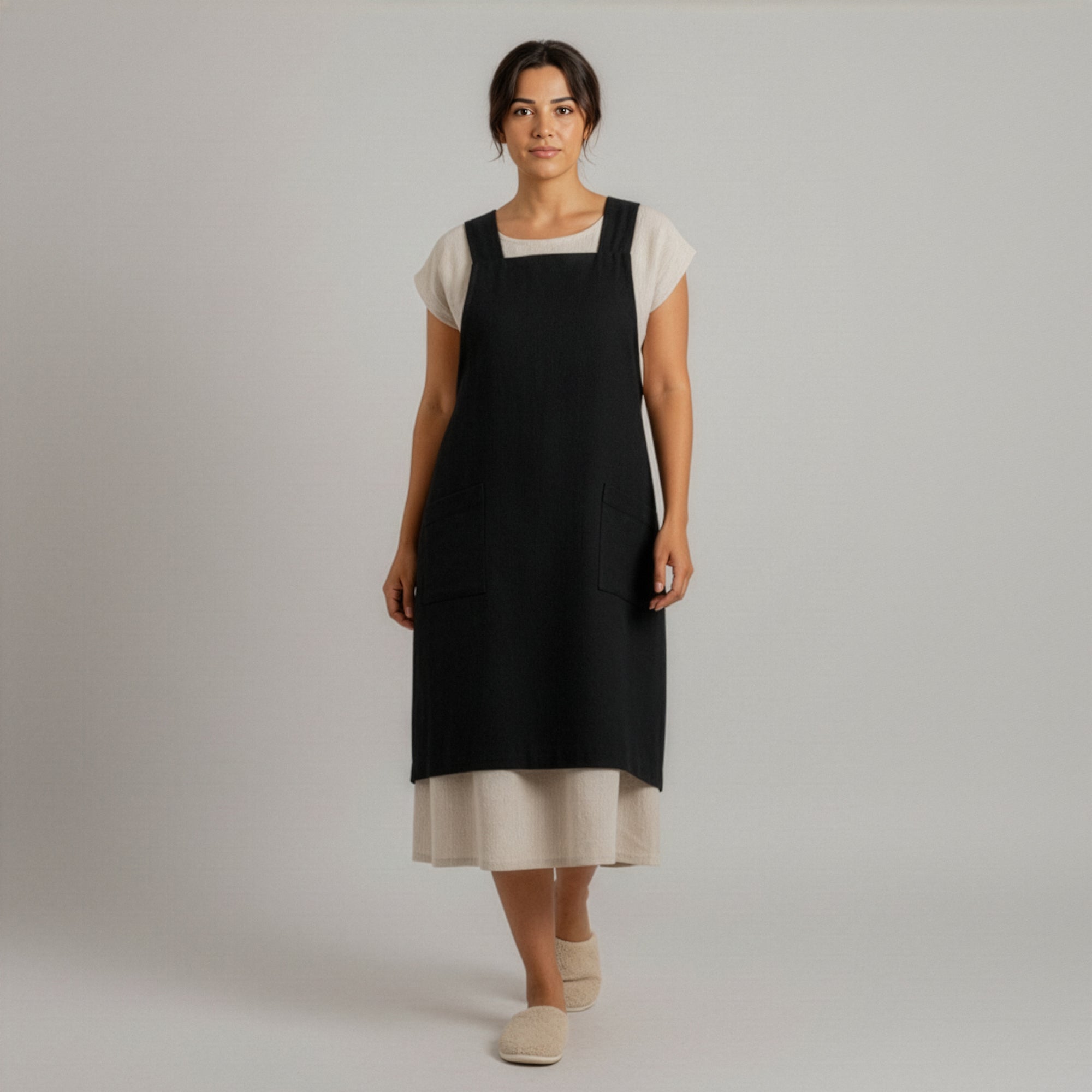 100% Linen Gardening Apron Cross-back ❤ menique