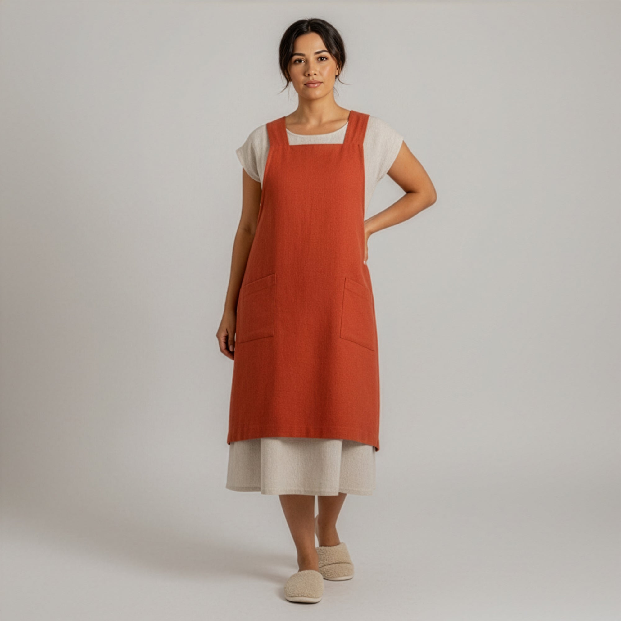 100% Linen Apron Cross-back One Size ❤ menique - MENIQUE