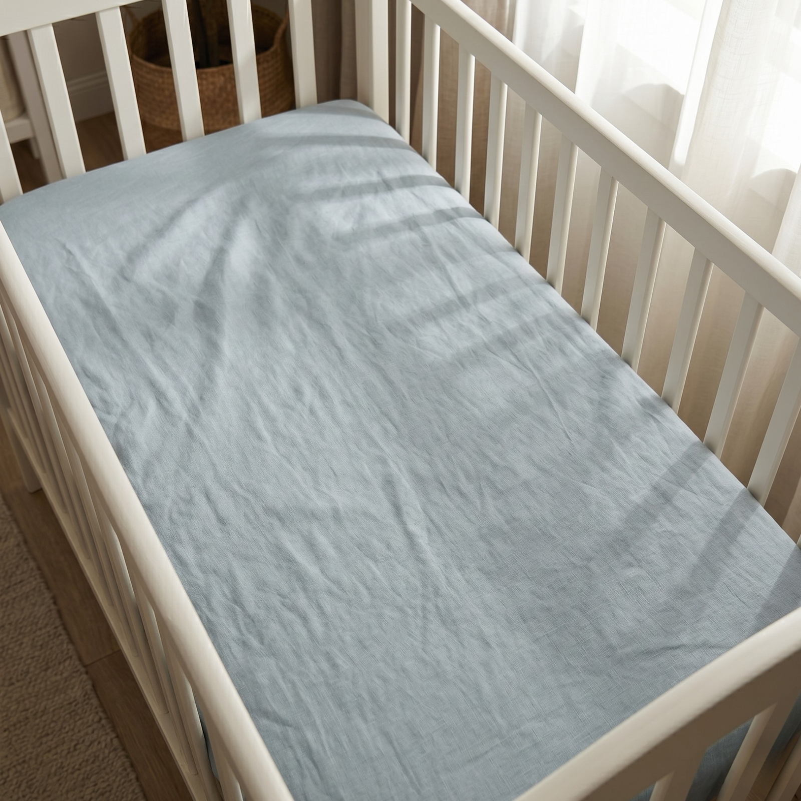 Linen Flat Sheet for baby Crib