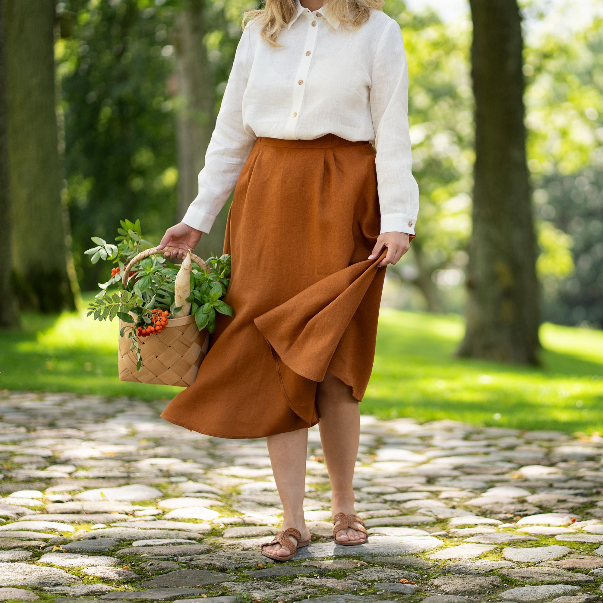 Sophia Skirt in Maxi Length 100% Linen ❤️ menique - MENIQUE
