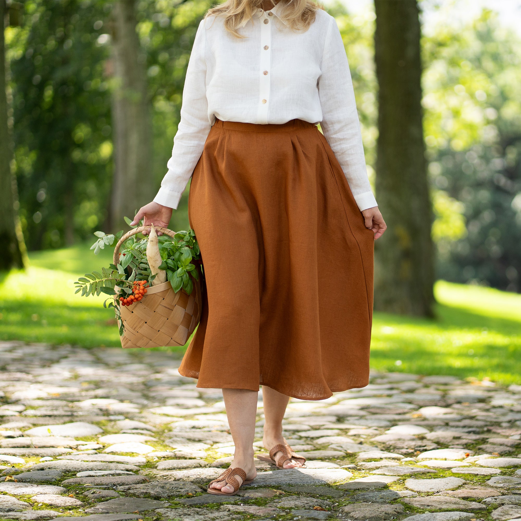 Sophia Skirt in Maxi Length 100% Linen ❤️ menique - MENIQUE