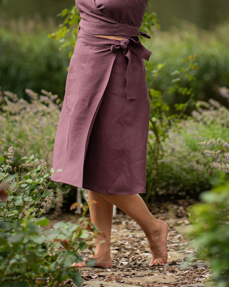 Midi Linen Wrap Skirt Beverly XL / Cobalt Blue