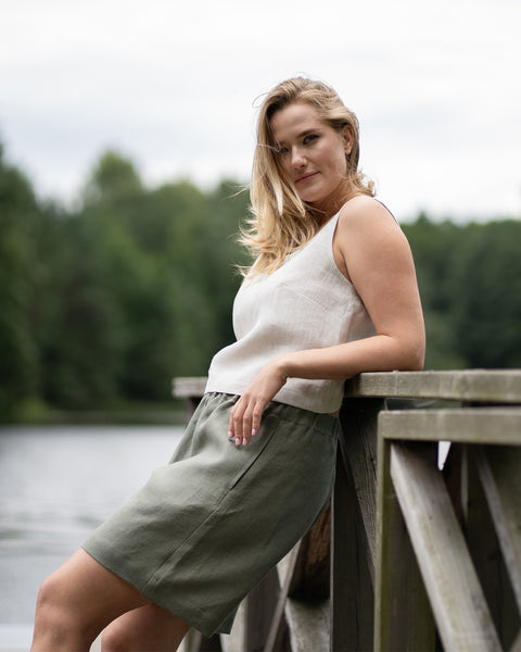 Linen Crop Top Ana Natural