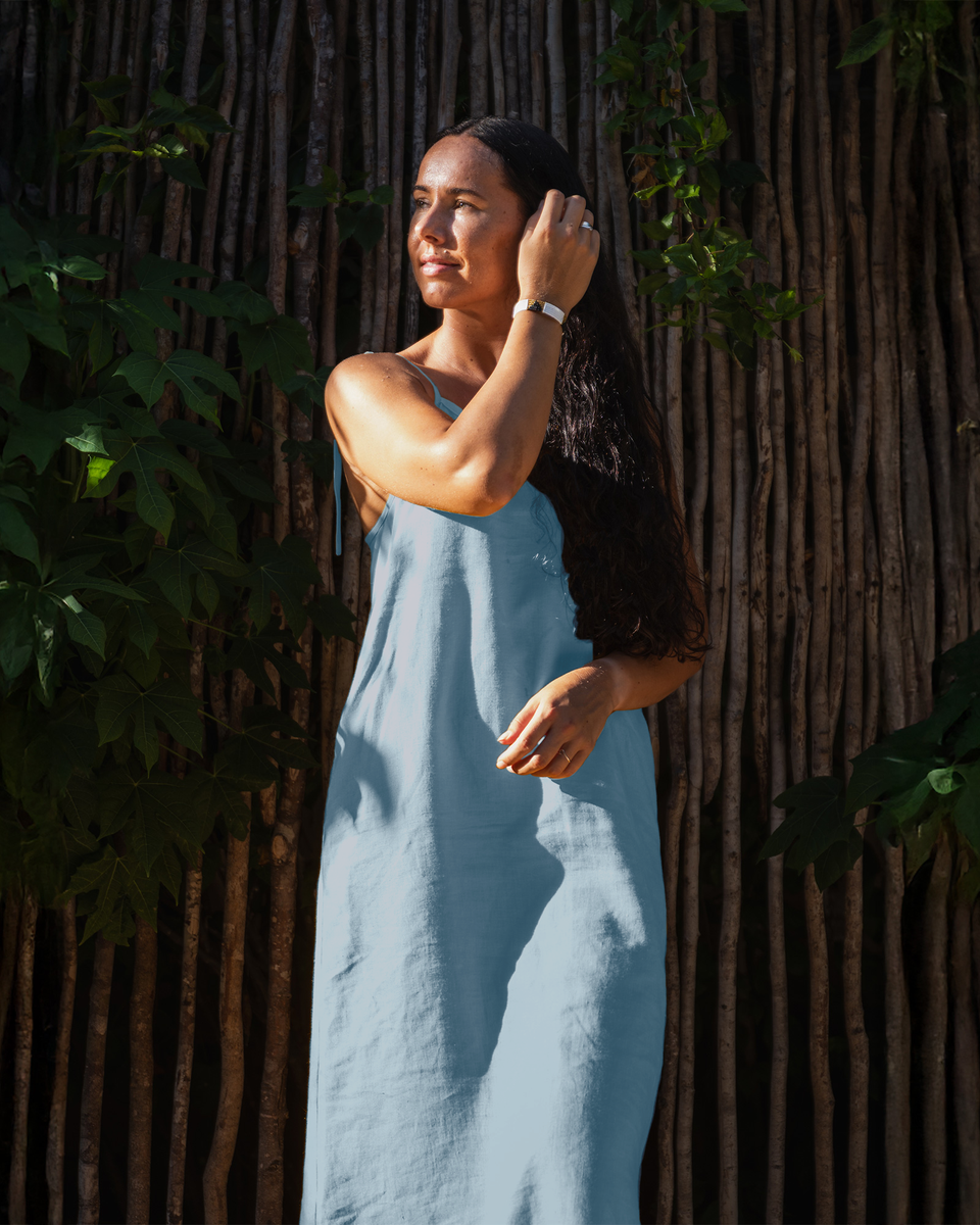 Linen Maxi Beach Dress Livia M / Pure Black Linen Maxi Beach Dress Livia M / Pure Black