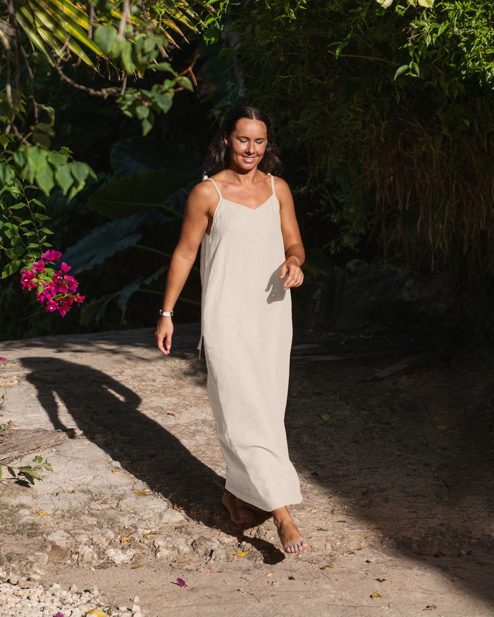 Linen Maxi Slip Dress Livia S / Spicy Yellow Linen Maxi Slip Dress Livia S / Spicy Yellow