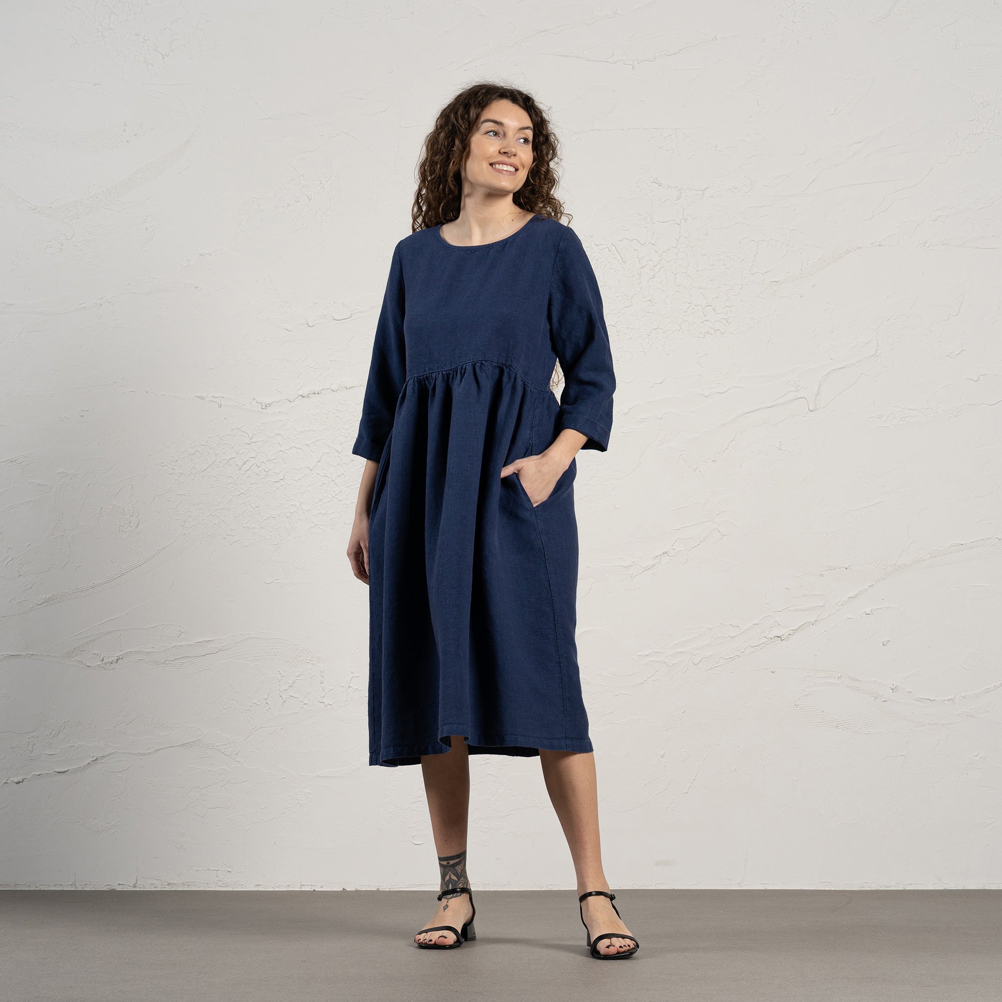 Holy nocturnes smock dress ドレス 100% Linen Smock Dress Lucy Mint Green ❤️ menique