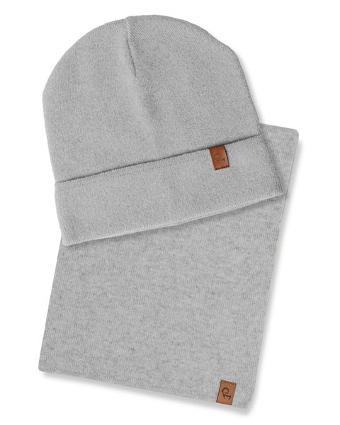 Kids&#39; Knit Beanie &amp; Scarf 2-Piece Set light gray