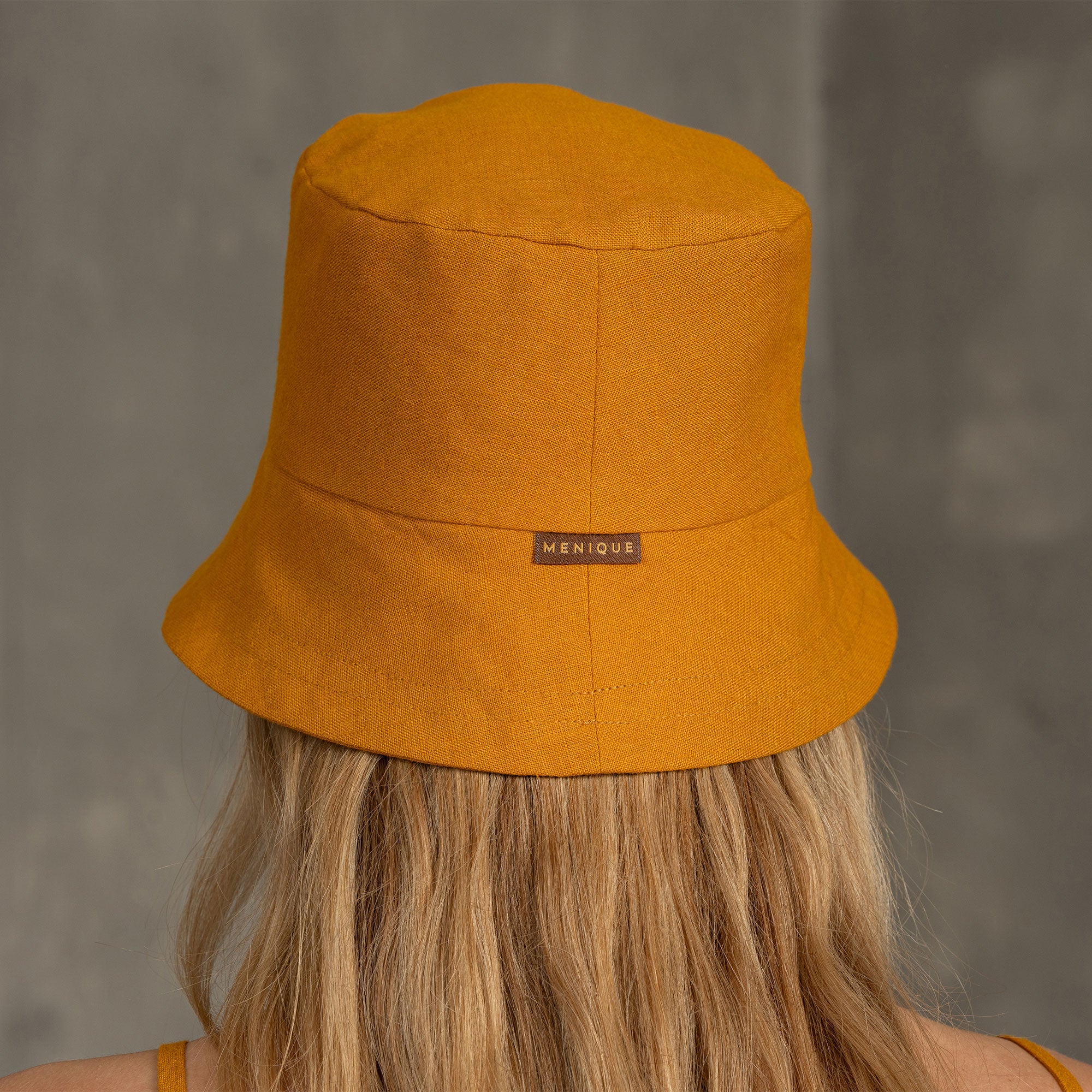 Linen Bucket Hat spicy yellow