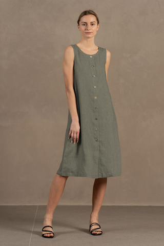 Button Down Dress Faith - XS / Stone Green