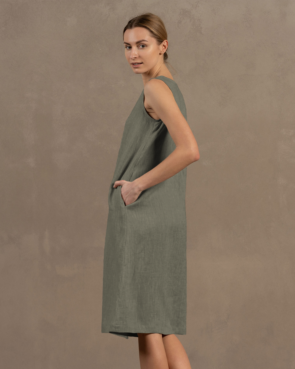 Button Down Dress Faith XL / Stone Green Button Down Dress Faith XL / Stone Green