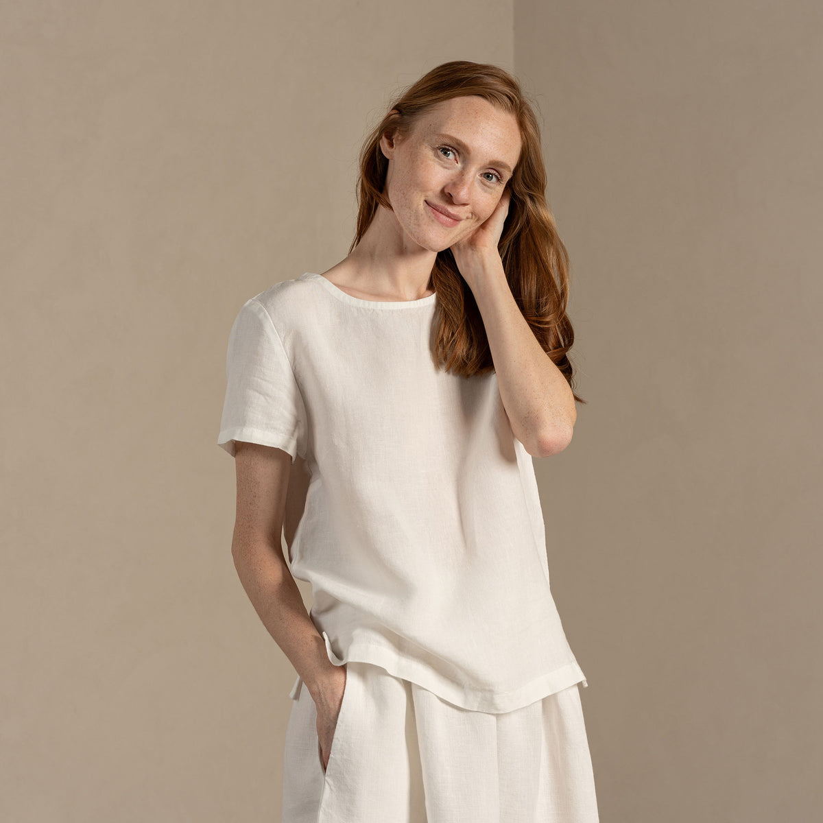 Organic Linen Shorts Demi Natural ❤️ menique