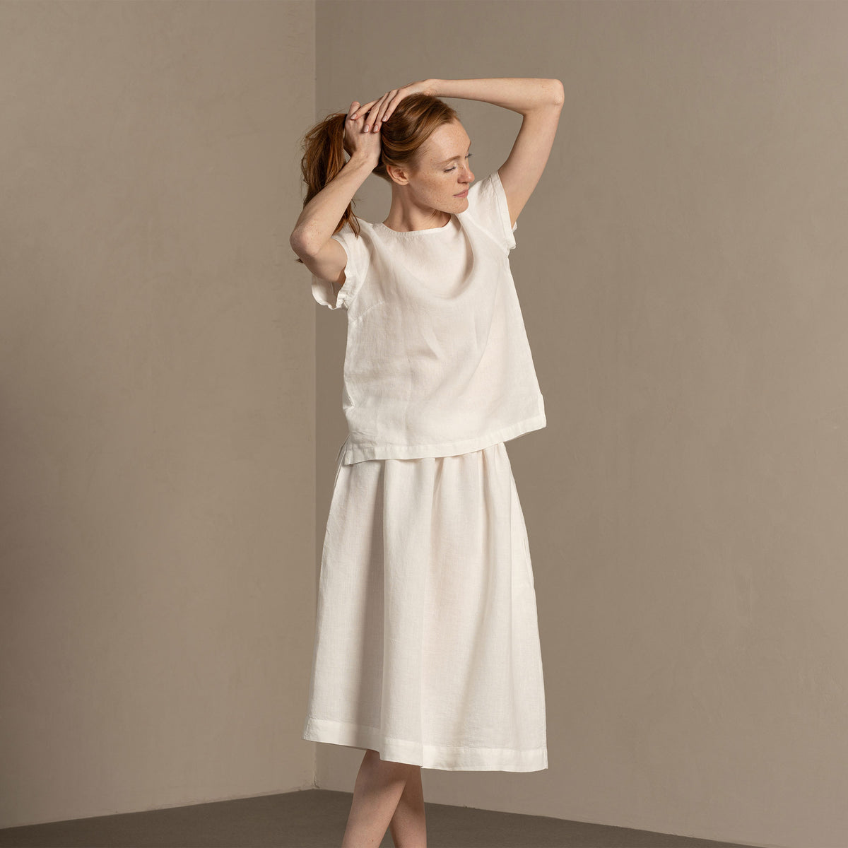 White Linen Tunic Sofie - LinenMe