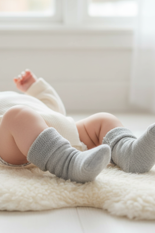 Warm Kids' Merino Sherpa Socks - 0-6 M / Light Gray