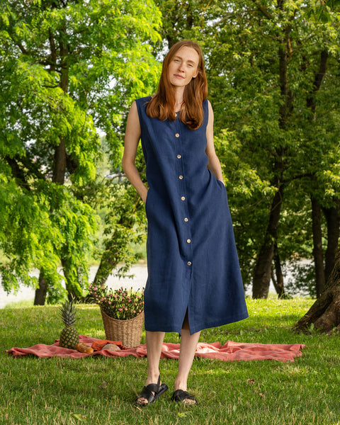 Linen Button Down Dress Faith
