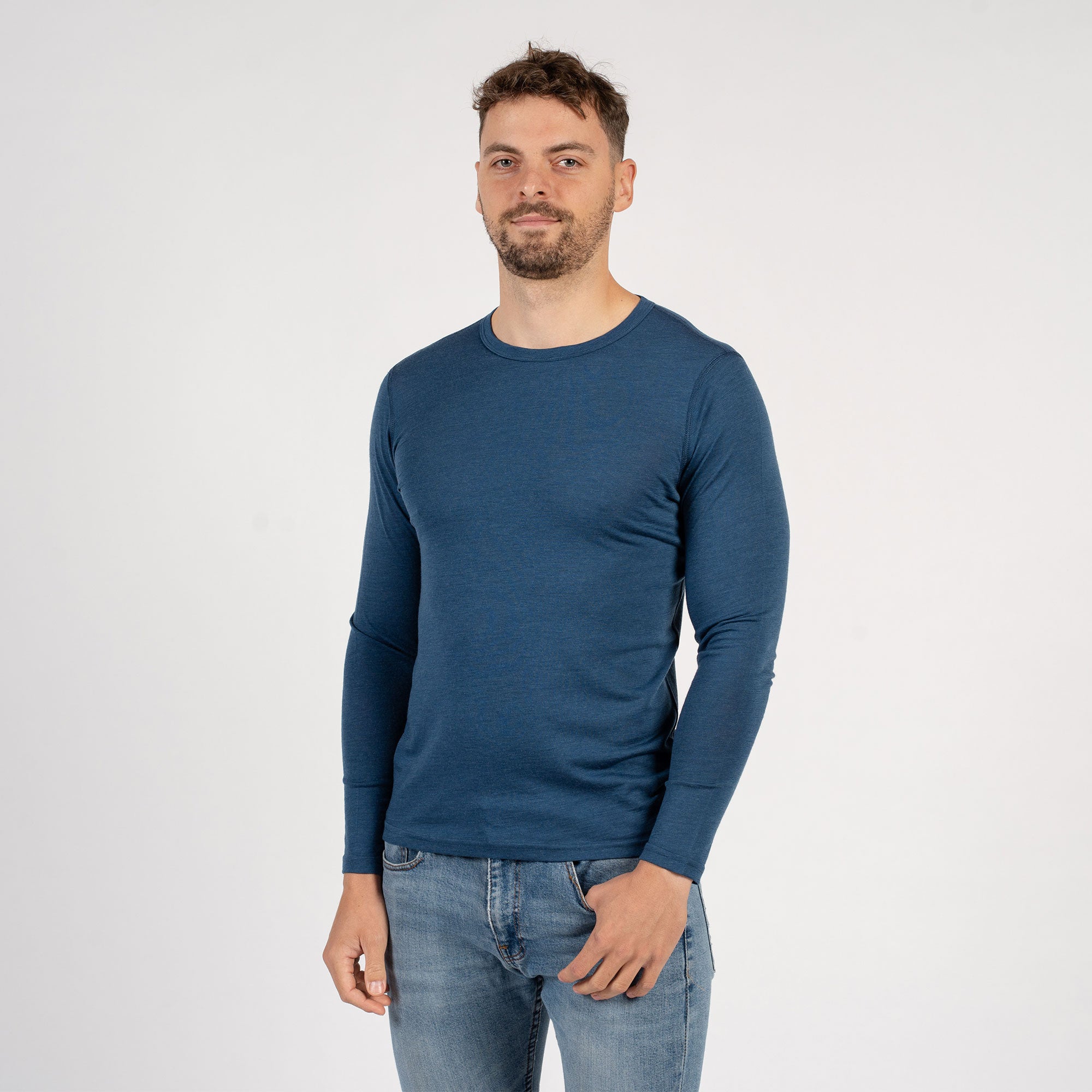 Men's Merino 160 Long Sleeve Crew Natural | menique - MENIQUE