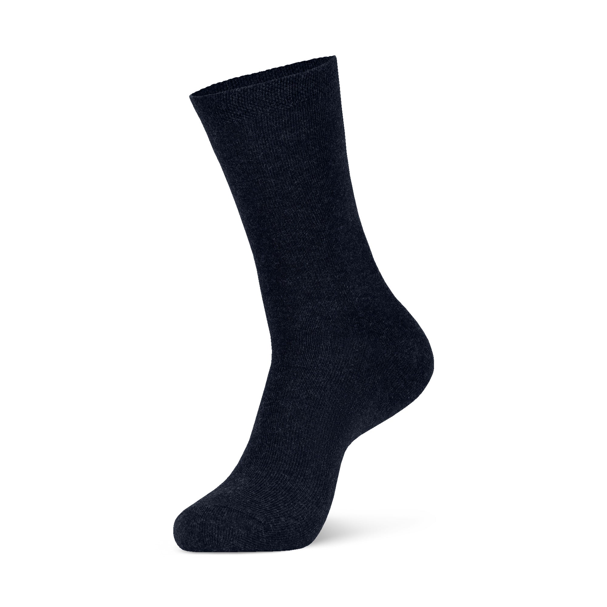 The menique men's mid-crew cotton socks in all 4 available colors:  black, dark gray, white, dark blue.