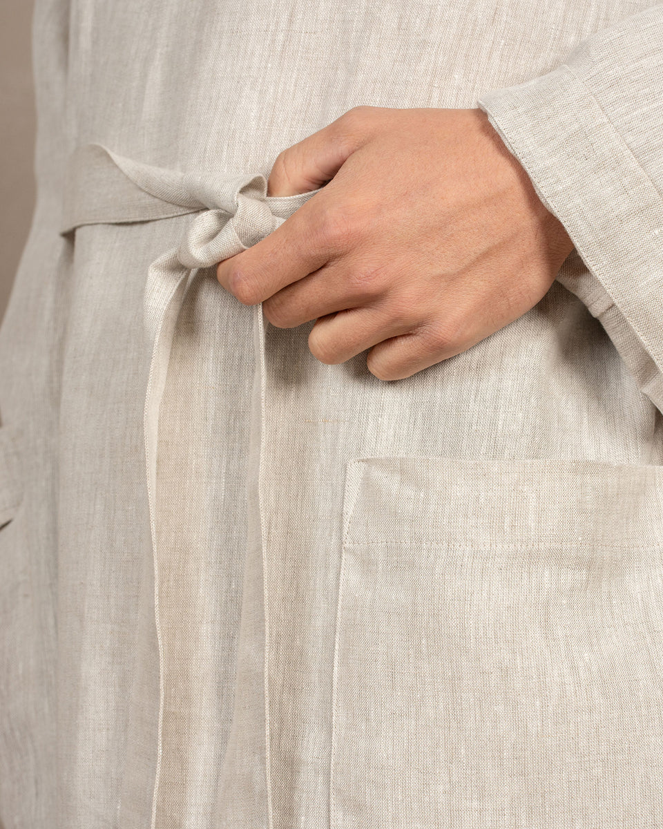 men's linen dressing gown Linen Bathrobe Lightweight Kimono Robe for Men, Relaxed Fit Summer Loungewear