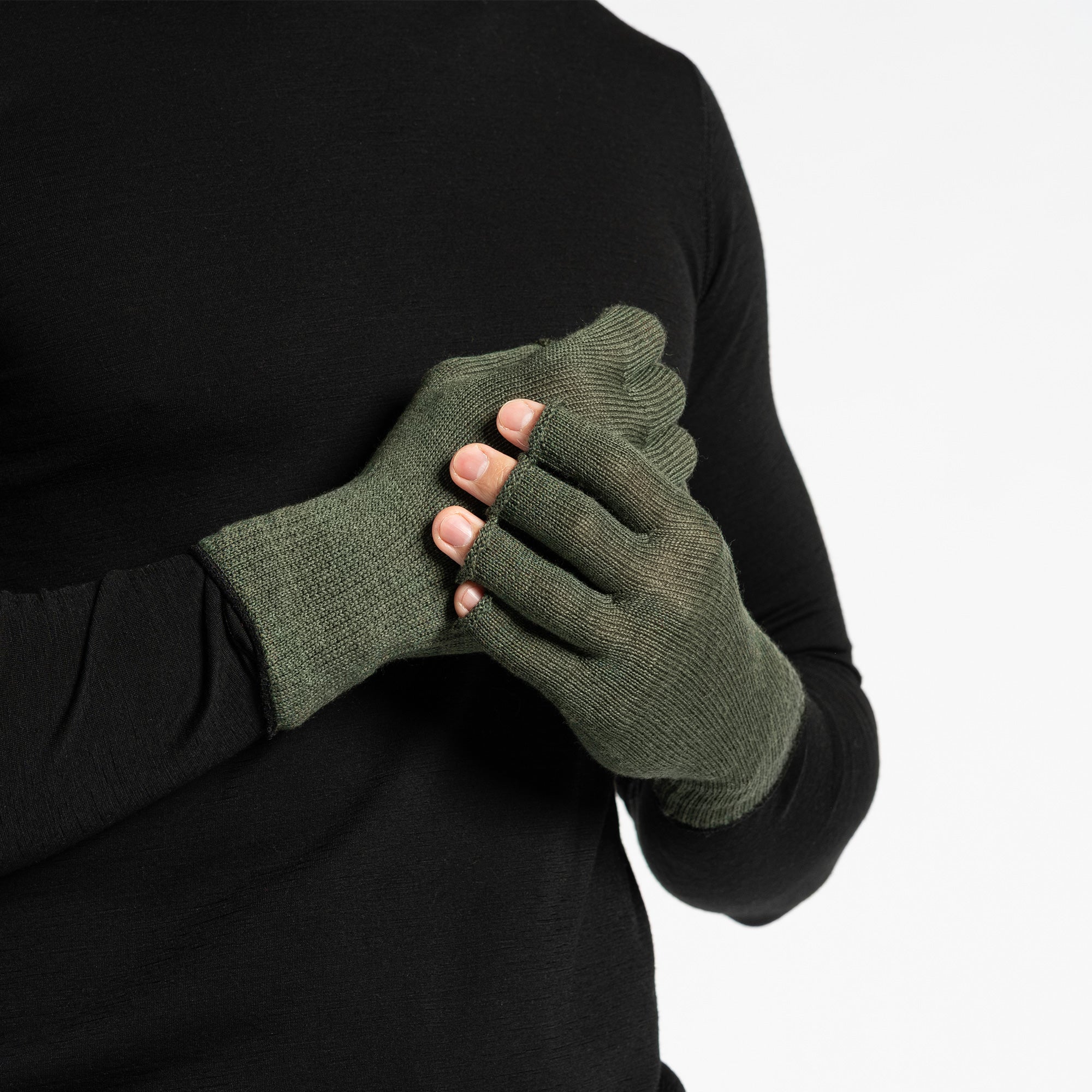 Merino Wool Thermal Fingerless Gloves Mens ❤️ menique - MENIQUE