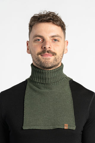 Men's Knit Dickie Neck Warmer Merino - One Size / Dark Green