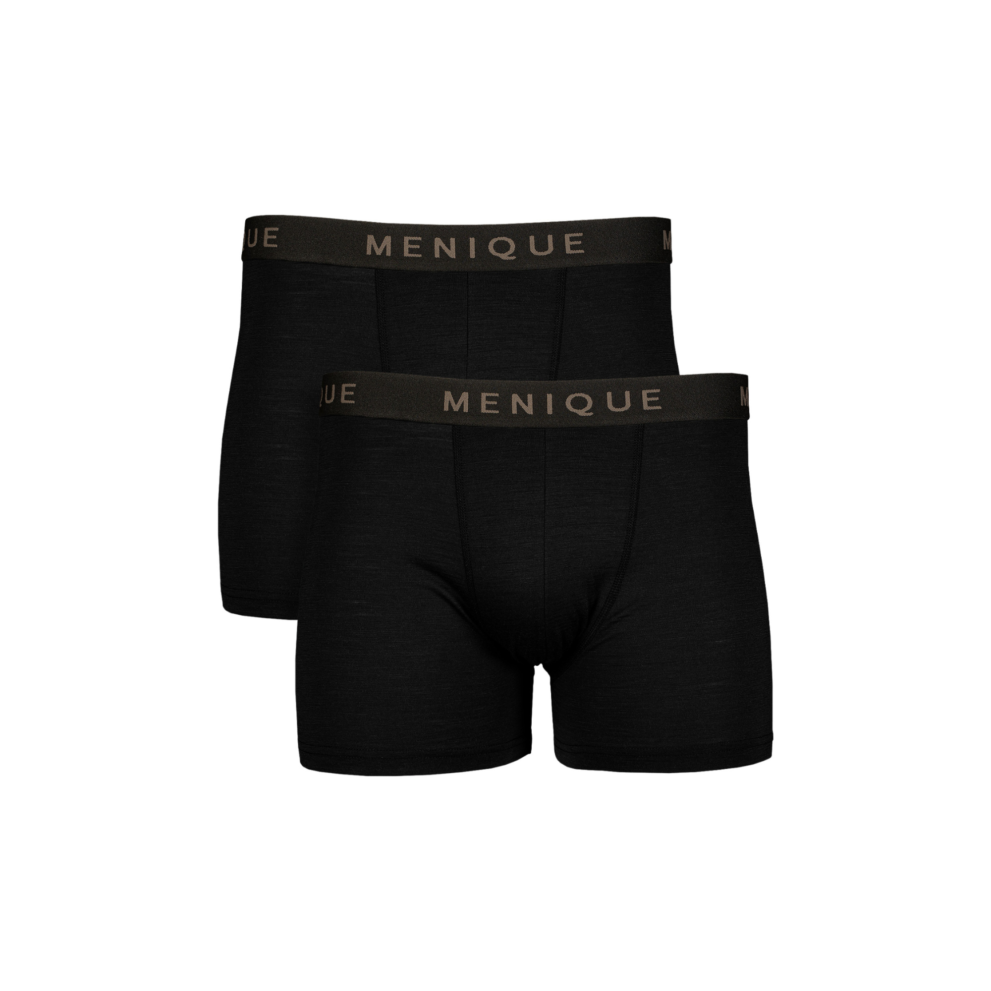 Men’s merino wool boxer shorts 2-pack in black – comfortable, breathable underwear with soft stretch fabric and no-roll waistband.