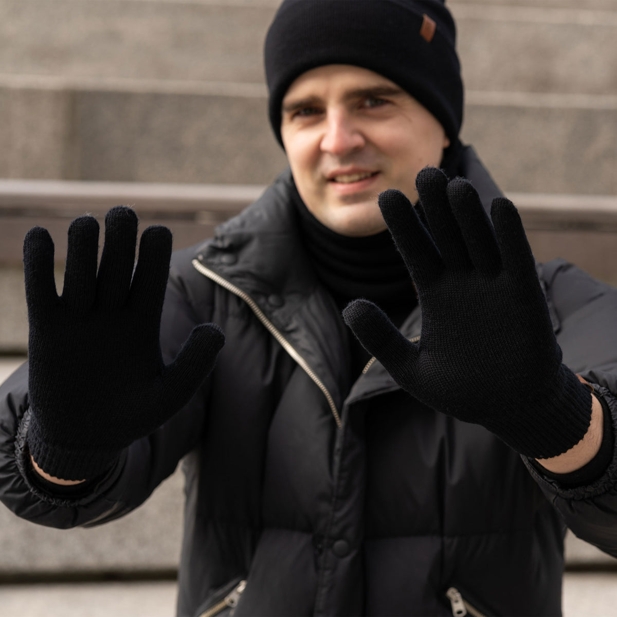 Knit cheap mens gloves