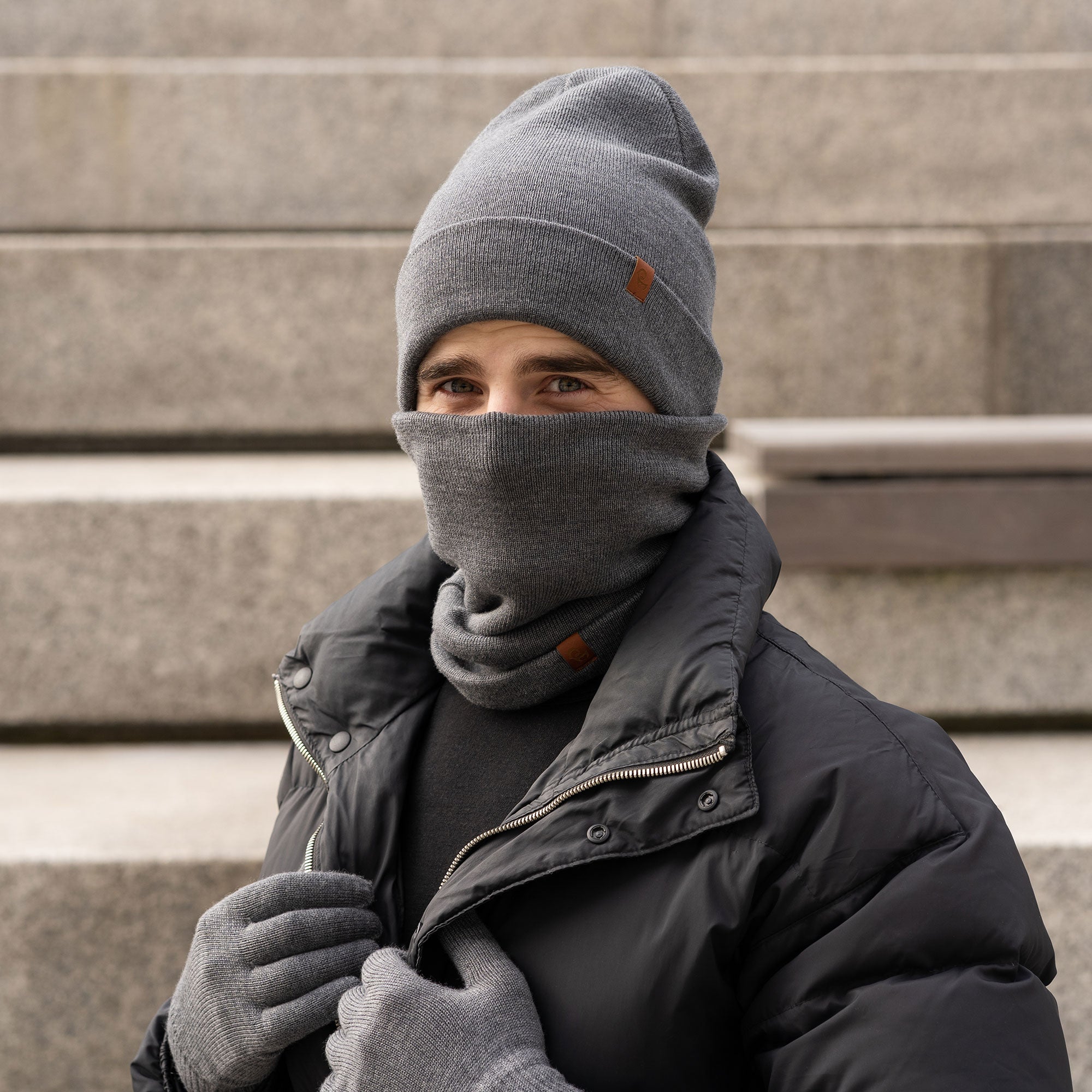 Merino Wool Knit Neck Gaiter for Men ❤️ menique