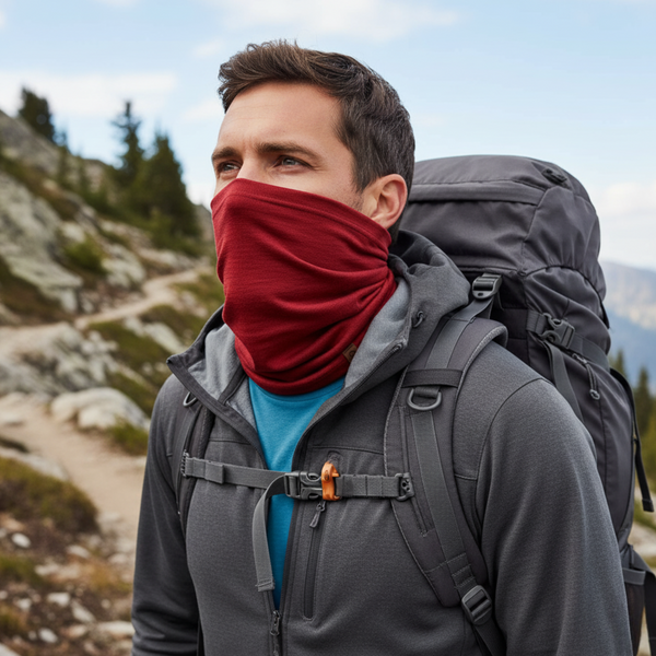 Men's Merino Neck Gaiter Royal Cherry / Red ♥️ menique - MENIQUE