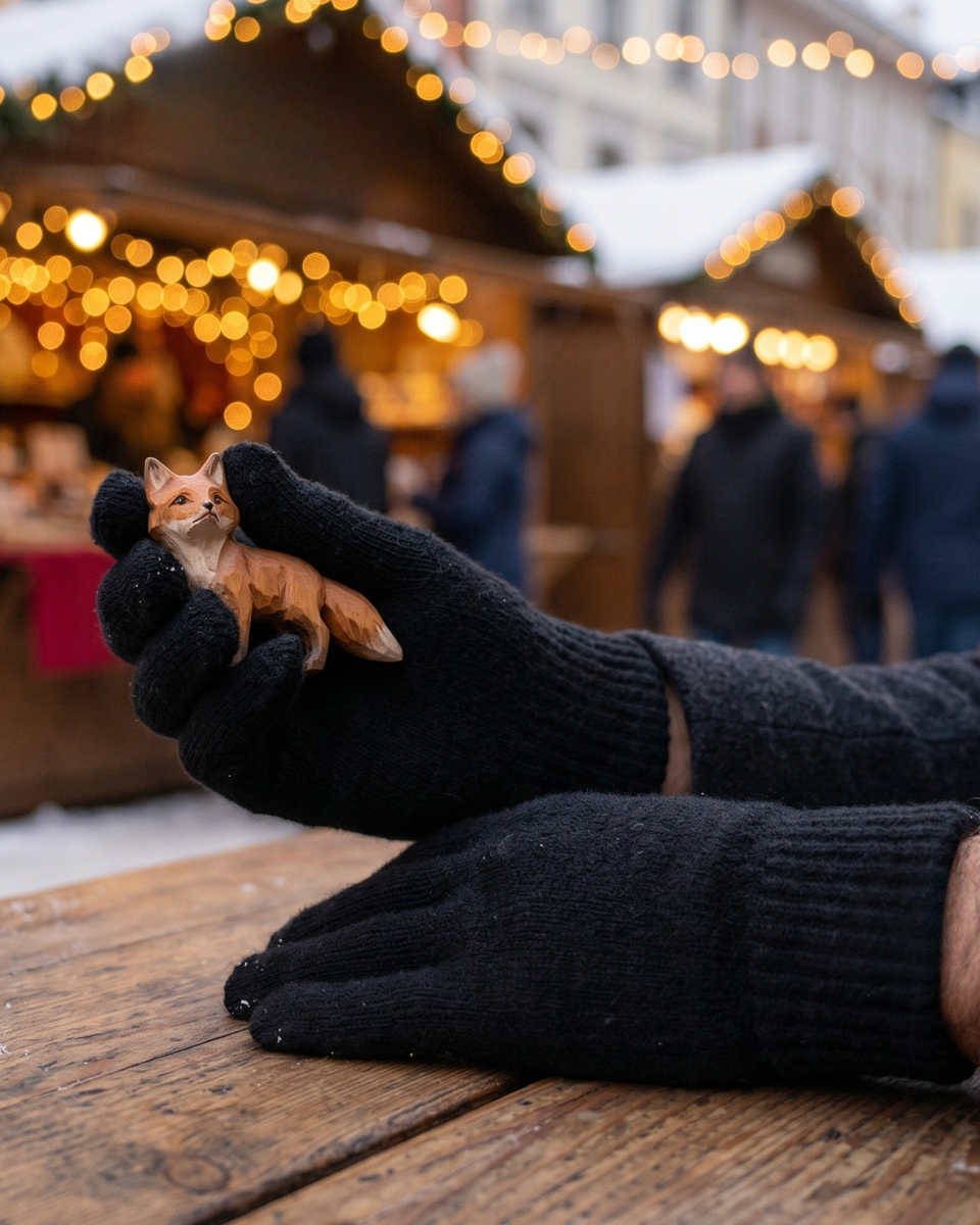 Natural Wool Men's Gloves One Size / Black