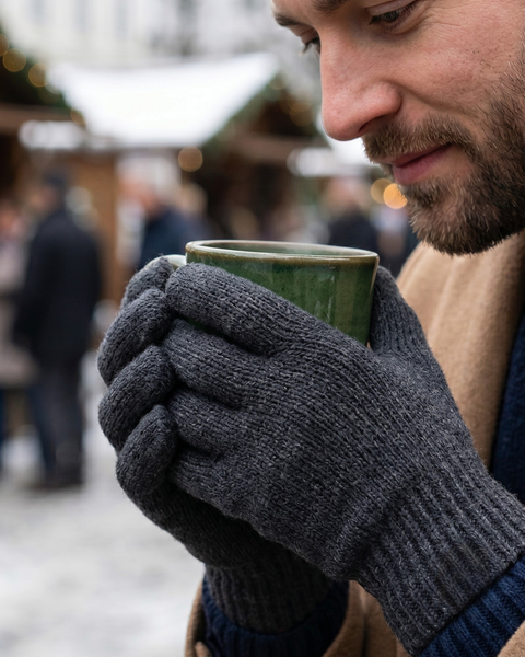 Natural Wool Men's Gloves