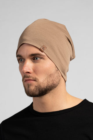 Men's Merino Beanie Beige - One Size / Beige