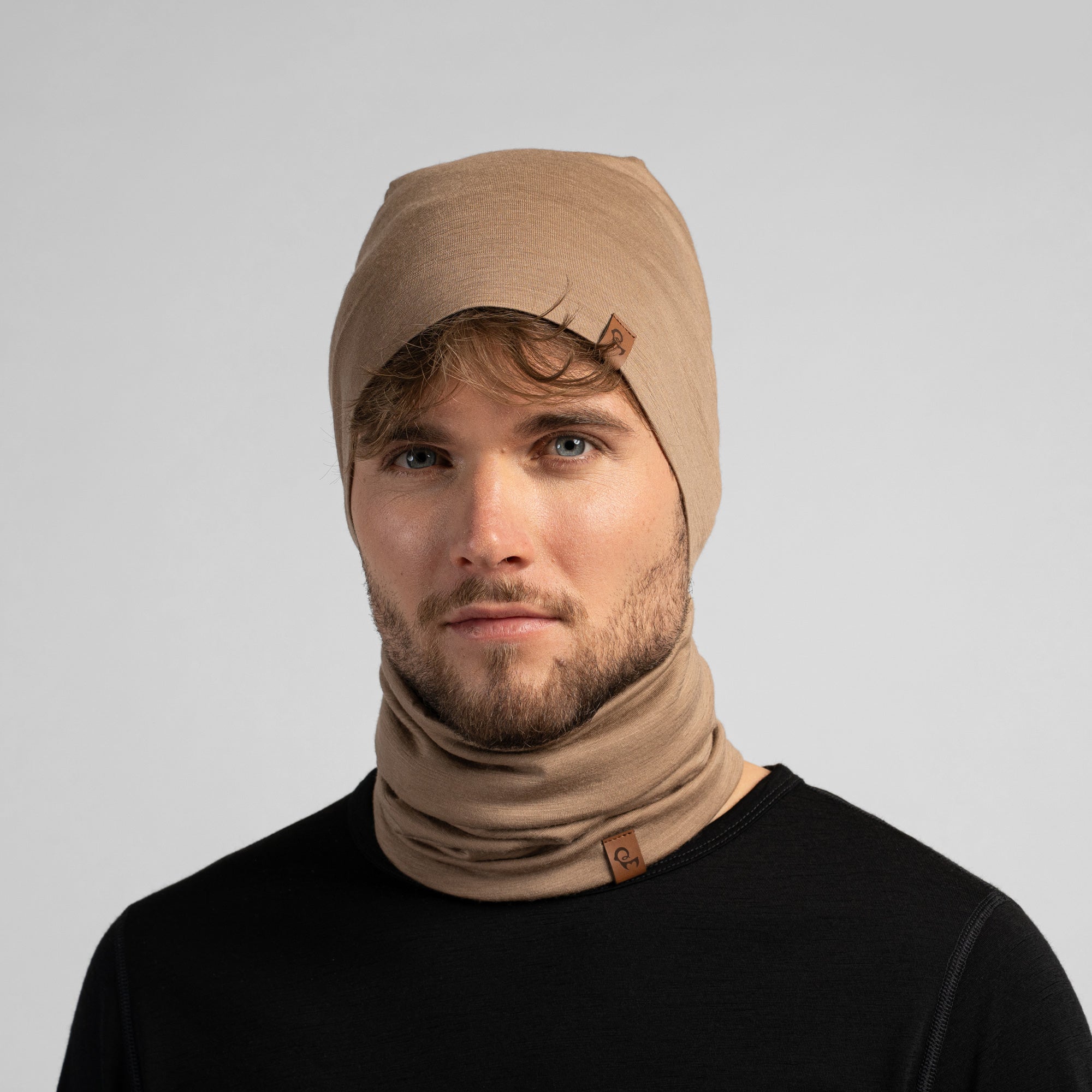 Men's Virgin Merino Neck Gaiter Beige ❤️ menique - MENIQUE