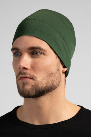 Men's 160gsm Merino Thermal Skull Cap - One Size / Dark Green
