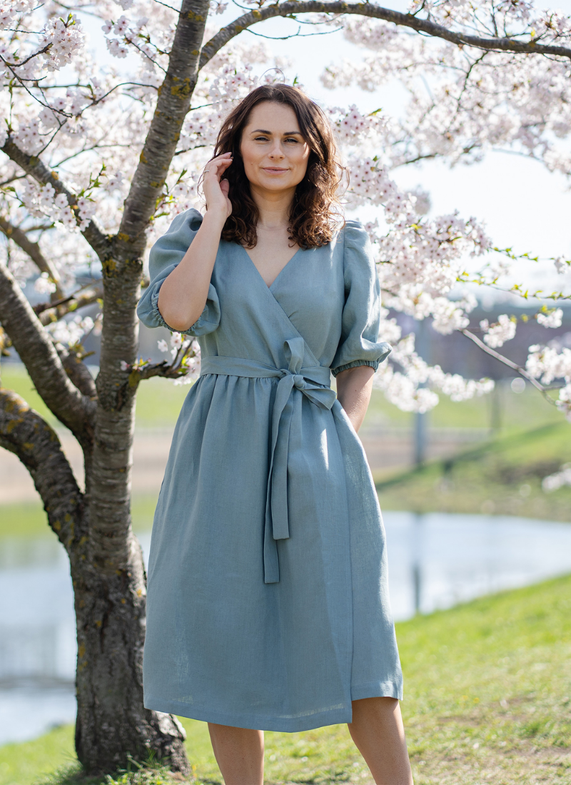 Natural Linen Dresses: Smock, Midi & Wrap Styles | MENIQUE