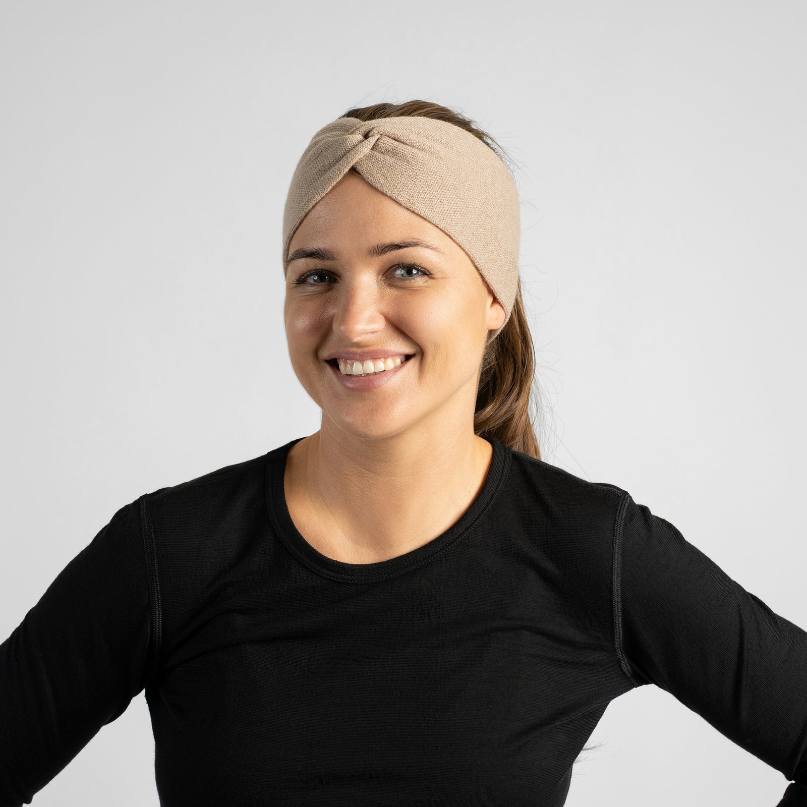 Women's Soft Merino & Cashmere Knit Twist Headband