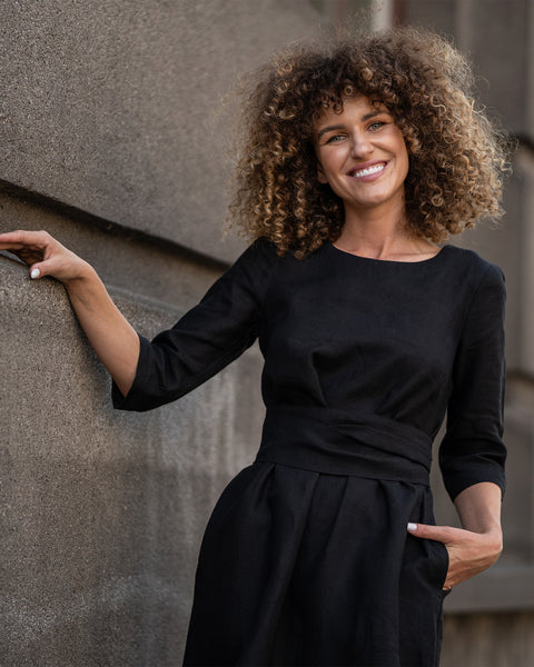 3/4 Sleeve Obi Wrap Dress Miley